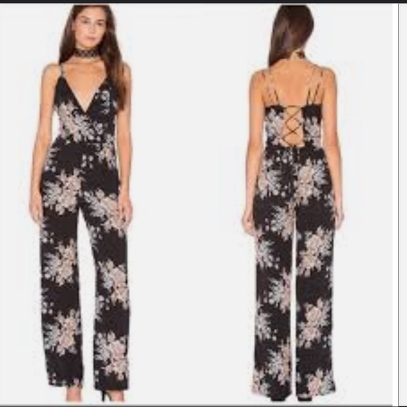 Privacy Please Pants - Privacy Please Dale Floral Strappy Jumpsuit